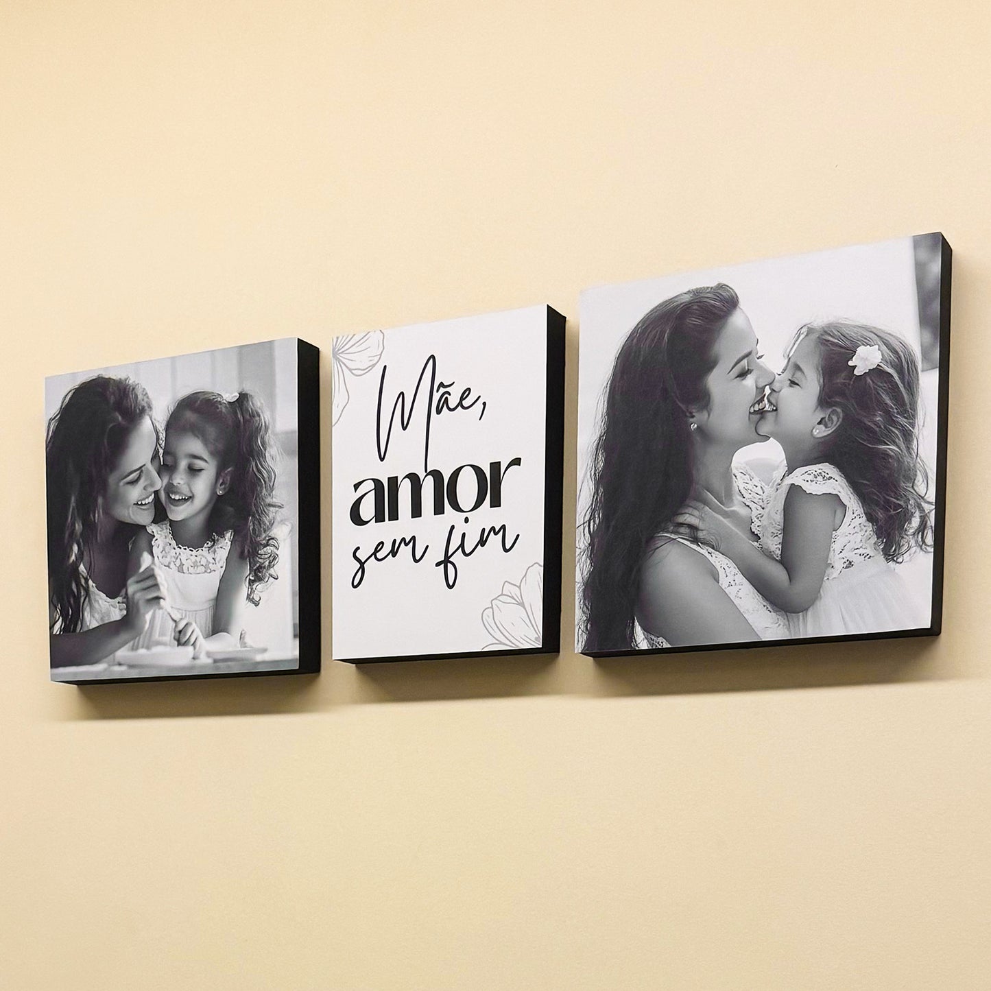 Quadros Mãe Amor Sem Fim - Kit Personalizado Com Foto