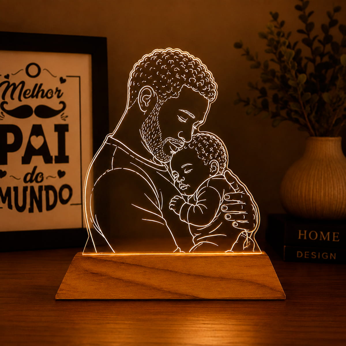 Luminária Personalizada Com Foto - Desenho Line Art