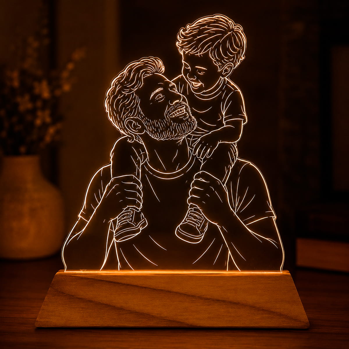 Luminária Personalizada Com Foto - Desenho Line Art