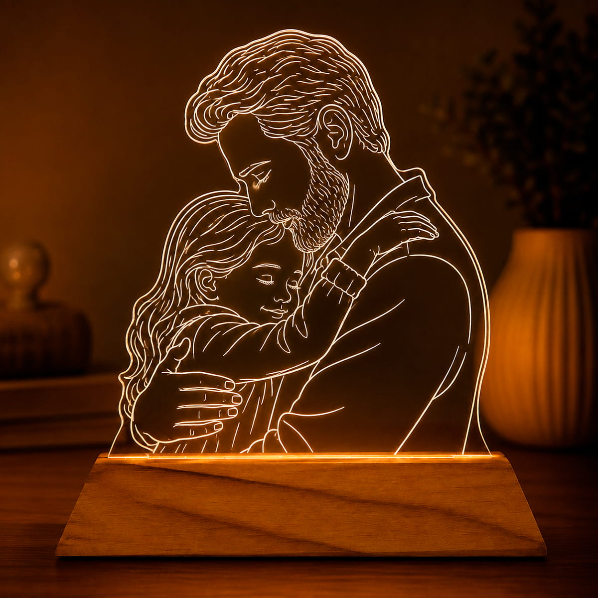Luminária Personalizada Com Foto - Desenho Line Art