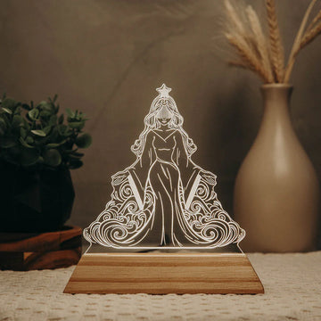Luminária LED Imagem Iemanjá - Presente Troféu Lembrança Mães Avós Bebês Decoração Sala Quarto