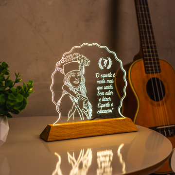Luminária Formatura - Personalizada com Foto, Logo do Curso, Frase e Música