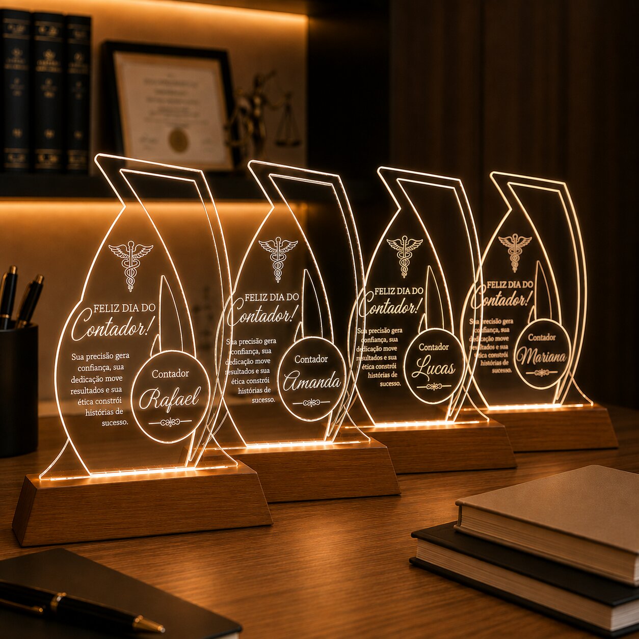 Troféu Luminária LED Contador Personalizado
