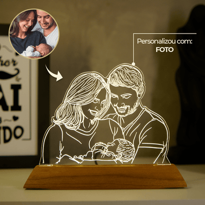 Luminária Dia Dos Pais - Presente Personalizado Com Sua Foto, Frase e Música Spotify