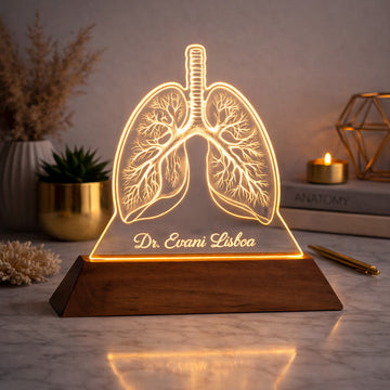 Luminária Pulmões - Presente Médico Display LED Acrílico Troféu Adorno de Mesa Decoração Medicina Corpo Humano