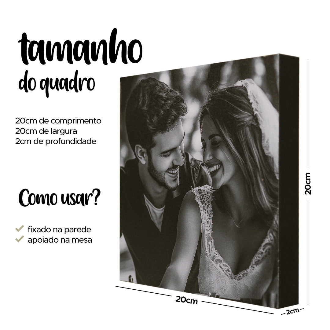 Kit 6 Quadros Decorativos Personalizados com Foto - Borda Infinita Casal Família Bebê Quarto Sala Corredor