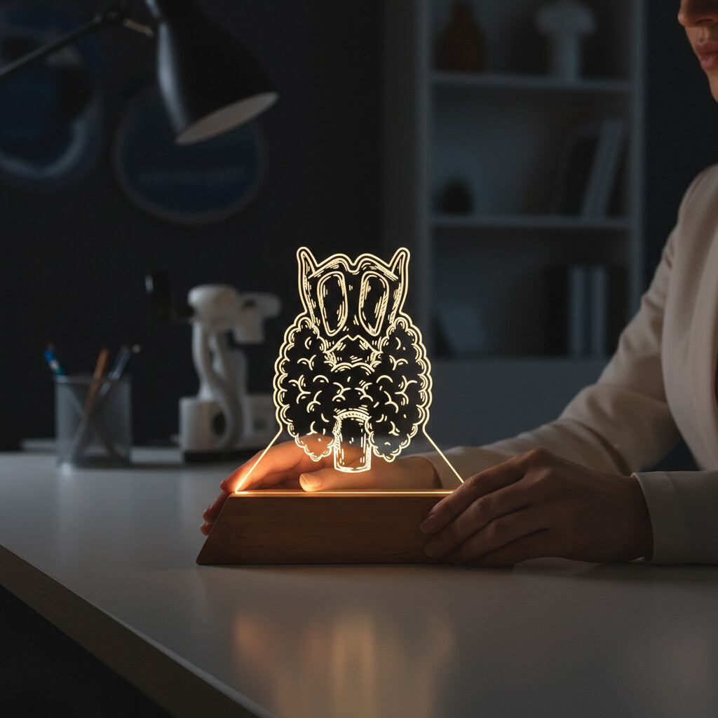 Luminária Tireoide - Presente Médico Display LED Acrílico Troféu Adorno de Mesa Decoração Medicina Corpo Humano
