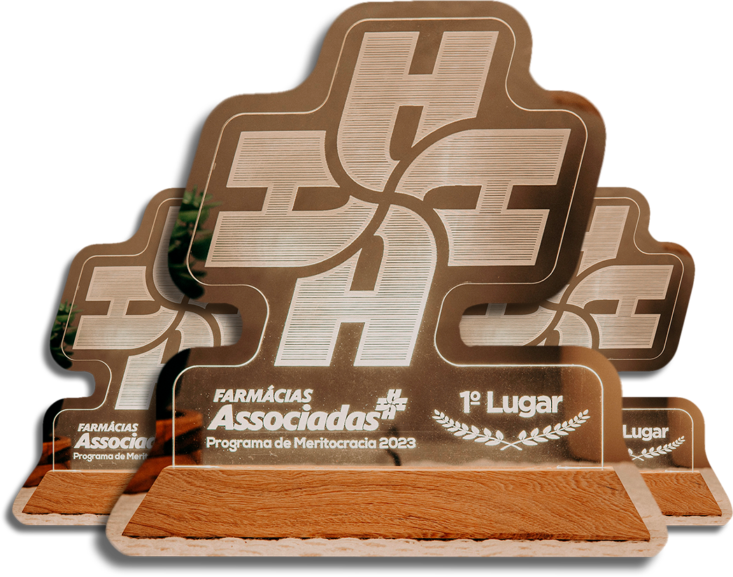 Troféu Acrílico Iluminado LED à Pilha Personalizado - Presente Homenagem Eventos Premiação Colaboradores