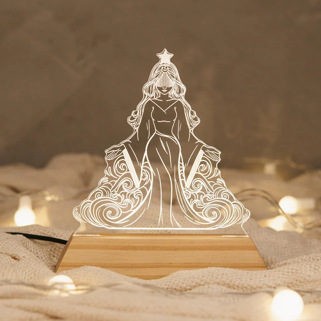 Luminária LED Imagem Iemanjá - Presente Troféu Lembrança Mães Avós Bebês Decoração Sala Quarto