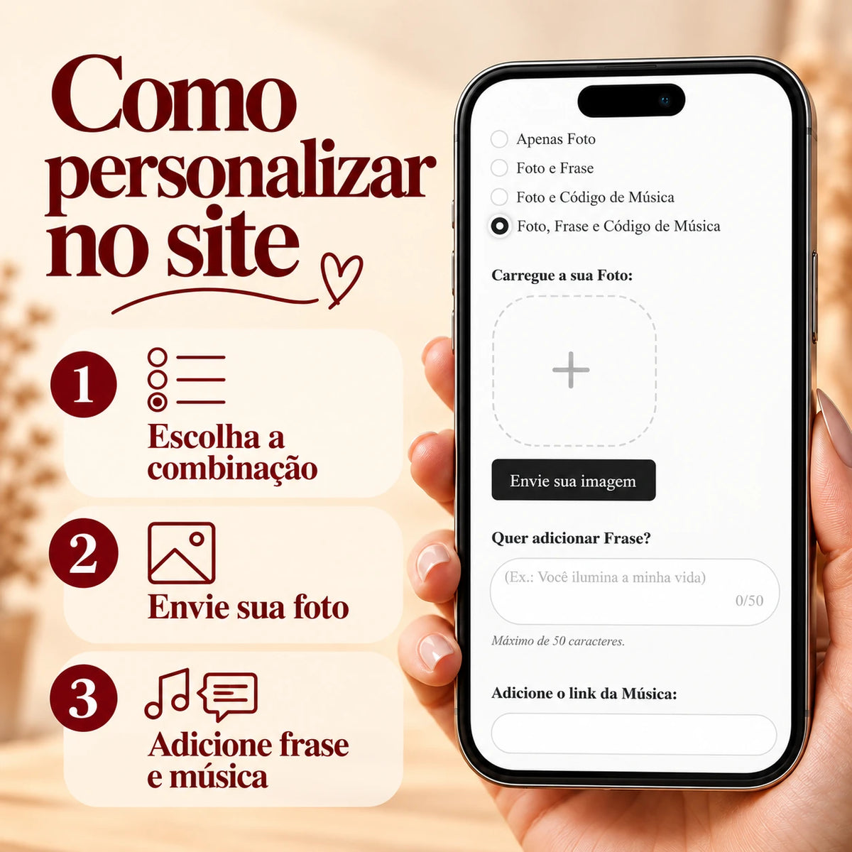 Como personalizar no site