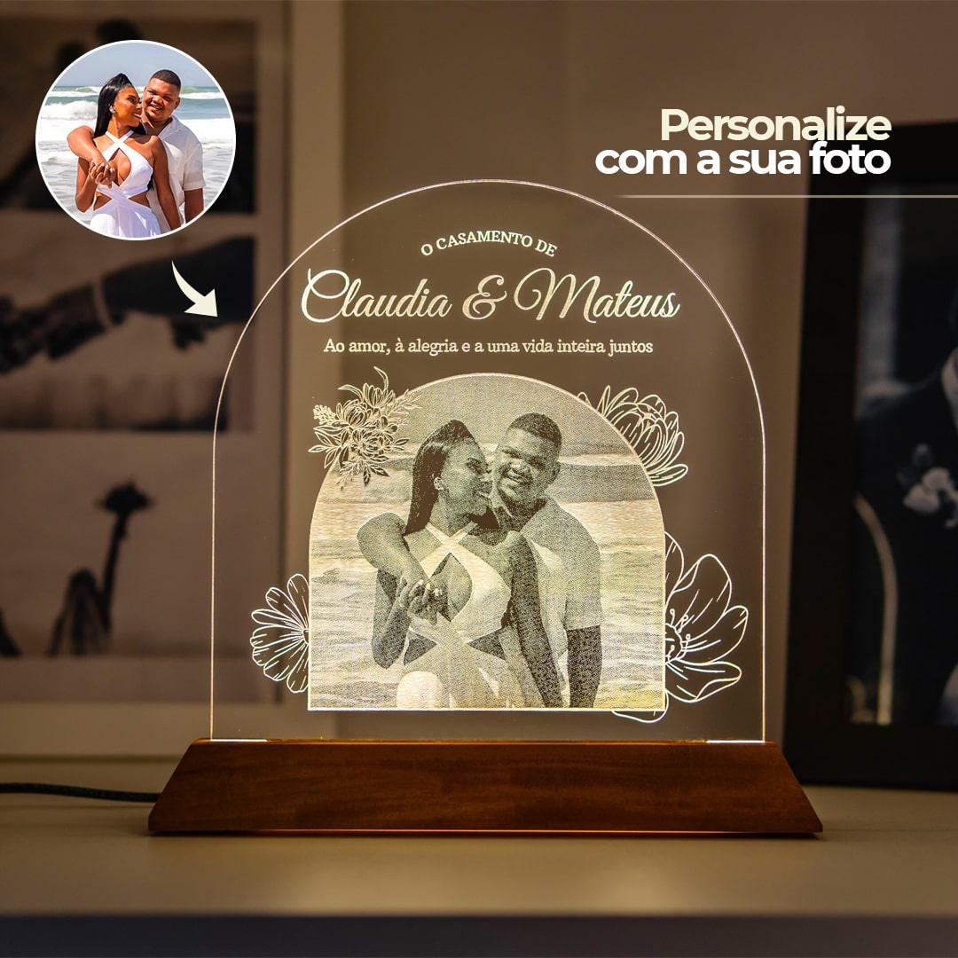 Luminária de Casamento - Personalizada com Foto e Nomes