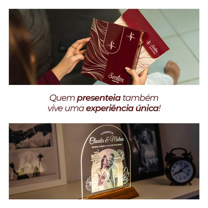 Luminária de Casamento - Personalizada com Foto e Nomes