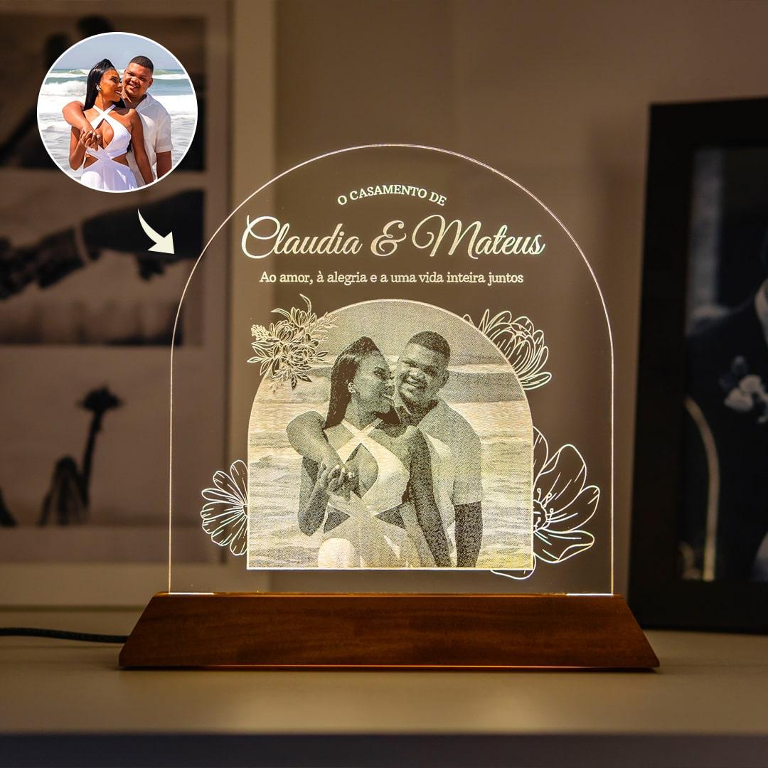 Luminária de Casamento - Personalizada com Foto e Nomes