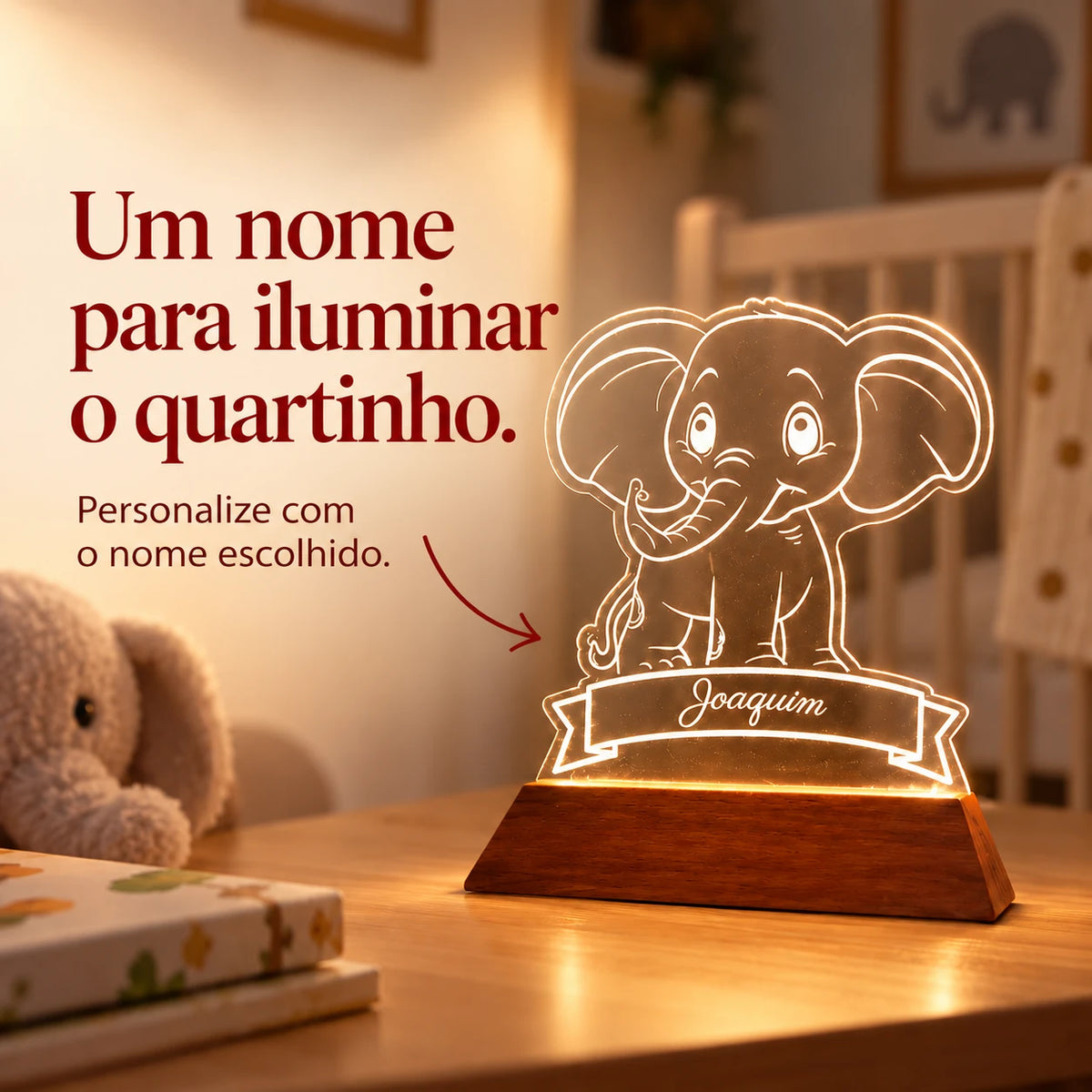 Luminária infantil com nome personalizado