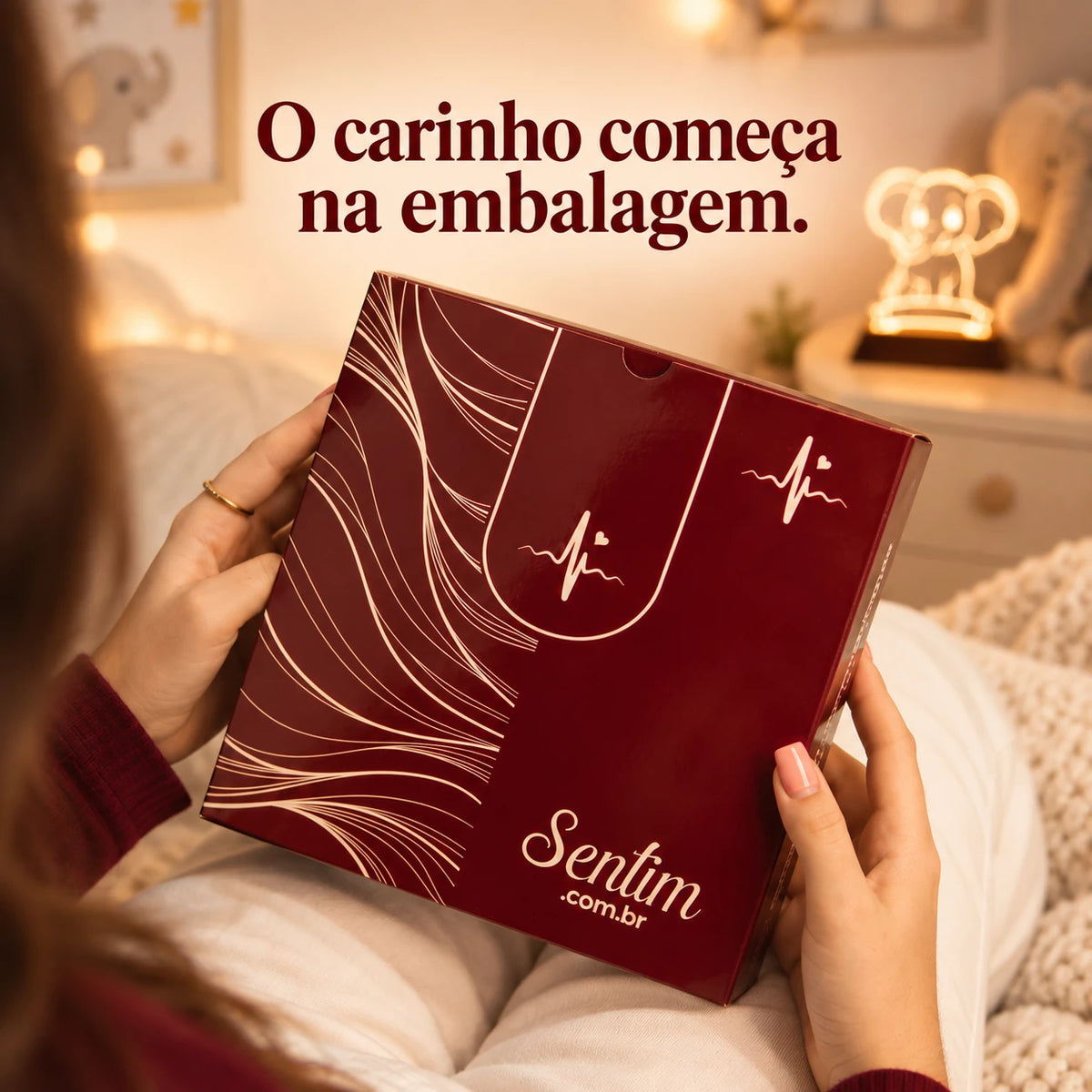 Embalagem Sentim com luminária infantil personalizada