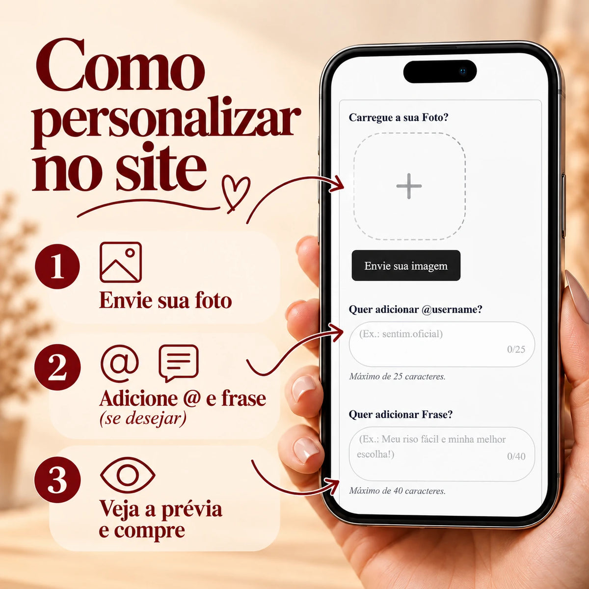 Como personalizar no site