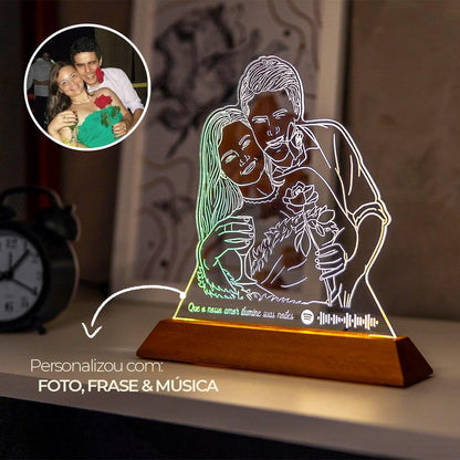 Luminária Personalizada Com Foto - Ideia de Presente Namorado Namorada Casamento Natal Aniversário Dia dos Namorados