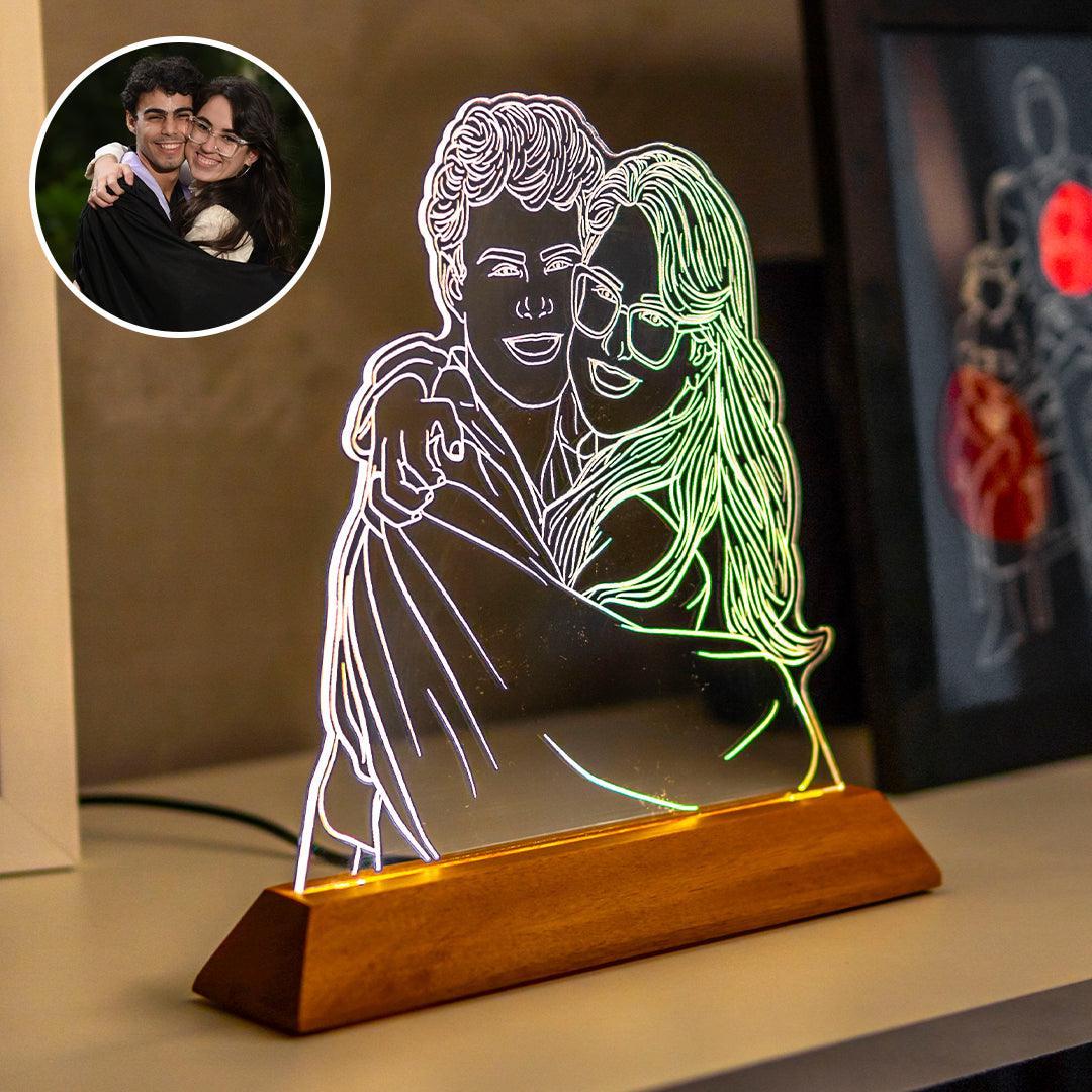 Luminária Personalizada Com Foto - Ideia de Presente Namorado Namorada Casamento Natal Aniversário Dia dos Namorados