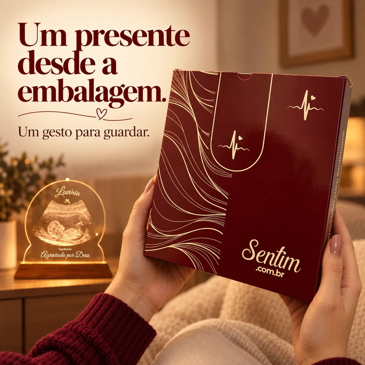 luminaria ultrassom 10 embalagem presente
