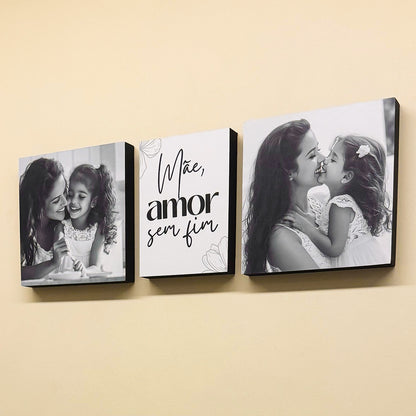 Quadros Mãe Amor Sem Fim - Kit Personalizado Com Foto