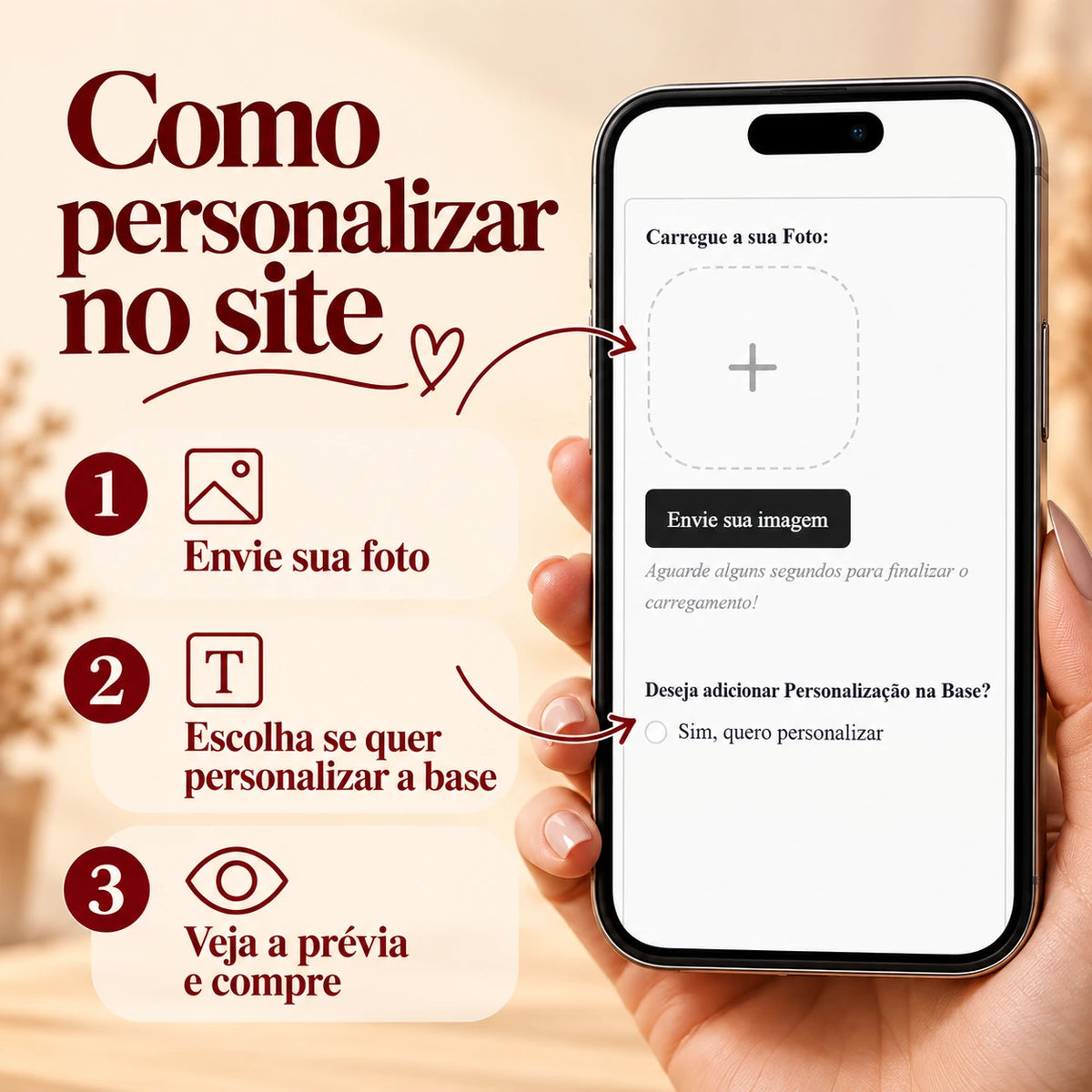 Como personalizar no site